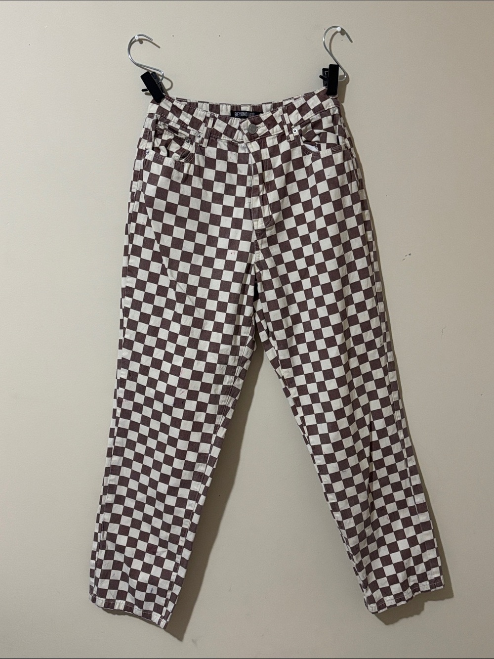 Vibey Van-Like Checkered Small Skinny Jeans